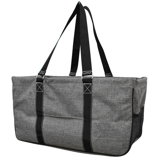 23" Crosshatch Gray Large Collapsible Utility Bag Storage Tote