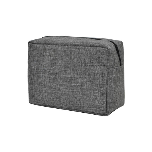 Crosshatch Gray Large Cosmetic Travel Pouch