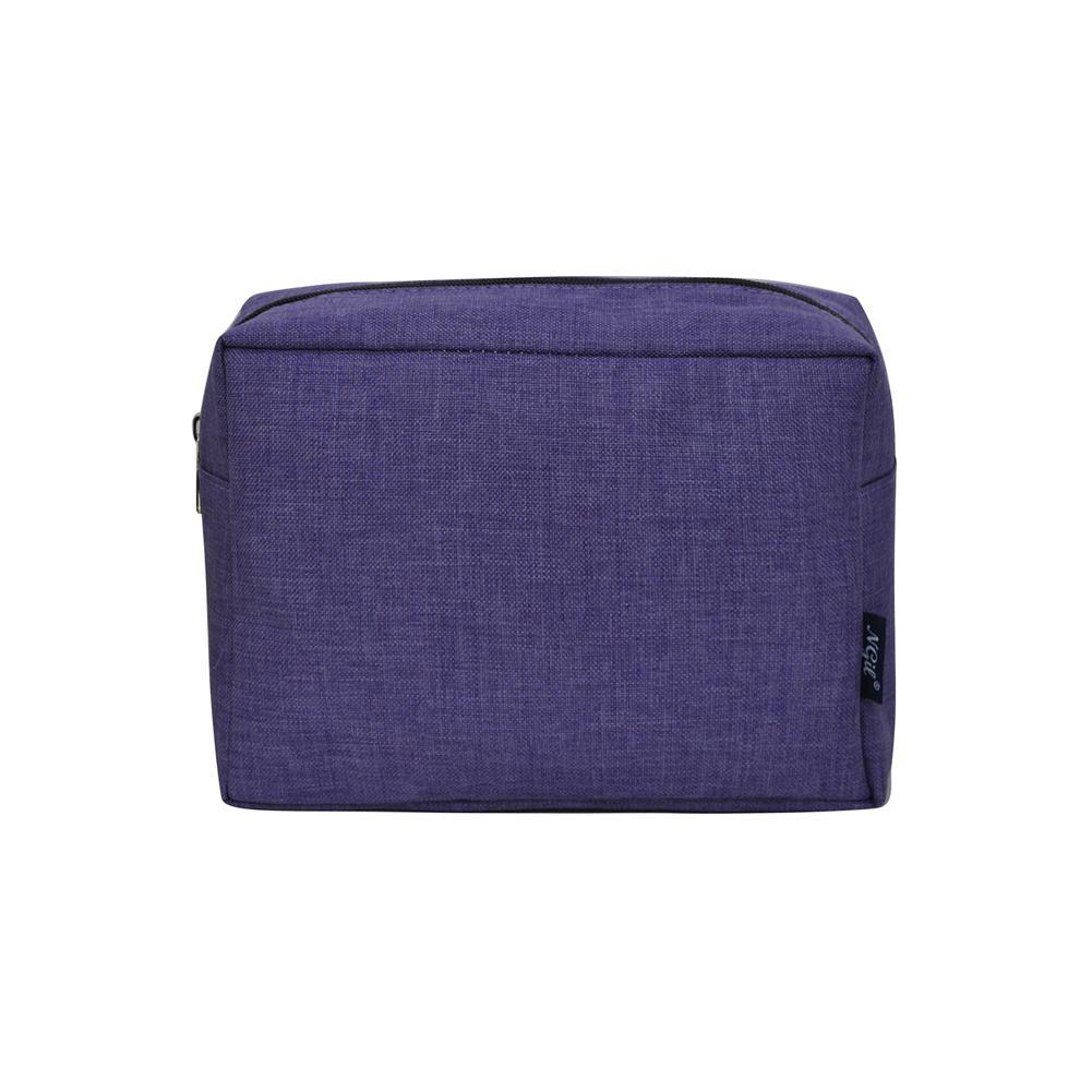 Crosshatch Purple Large Cosmetic Travel Pouch