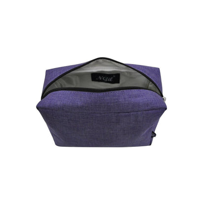 Crosshatch Purple Large Cosmetic Travel Pouch