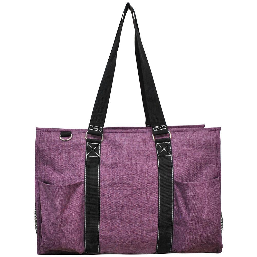 18" Crosshatch Cherry Zippered Caddy Large Organizer Tote Bag