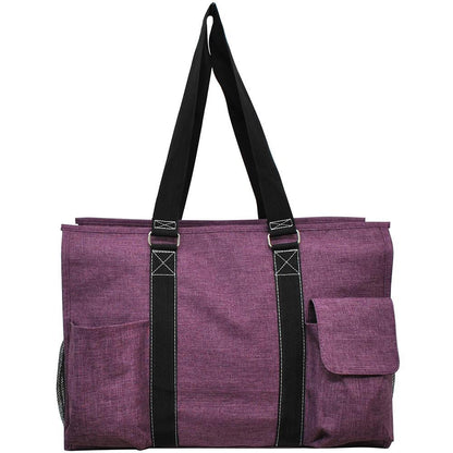 18" Crosshatch Cherry Zippered Caddy Large Organizer Tote Bag