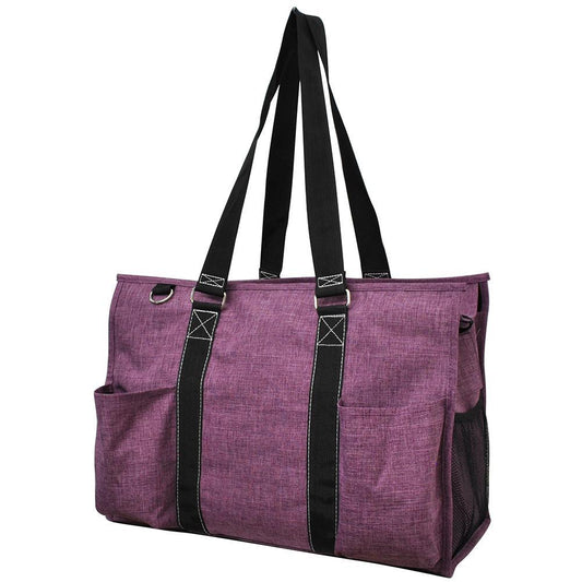 18" Crosshatch Cherry Zippered Caddy Large Organizer Tote Bag