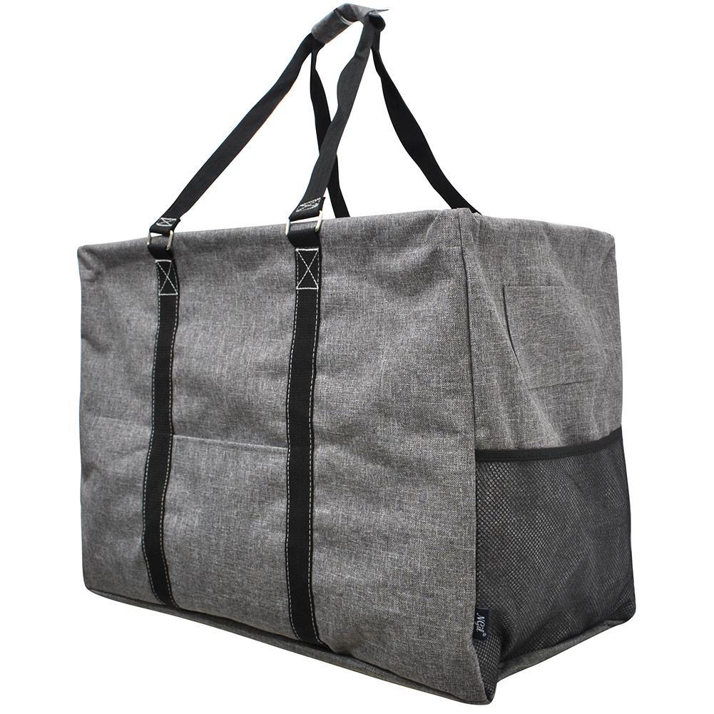 Crosshatch Gray Mega Shopping Utility Tote Bag