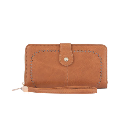 Rachel Vegan Leather Laser Cut Out Detail Wallet/Wristlet