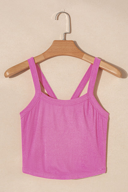 Bonbon Athletic Ribbed Cropped Cami Top