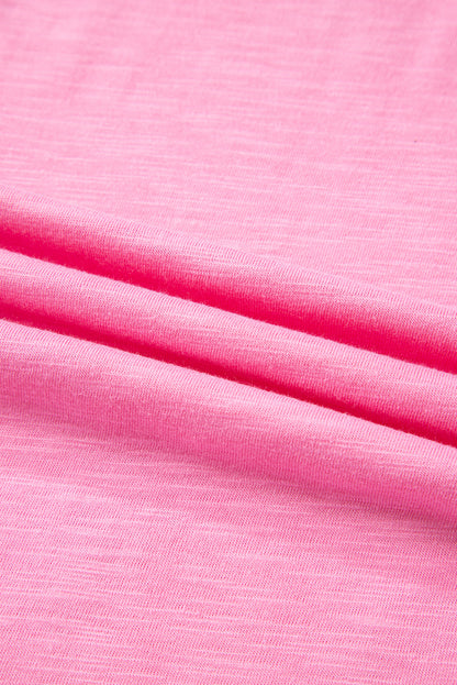 Sachet Pink Loose Fit Half Sleeve T Shirt and High Waist Skirt Set