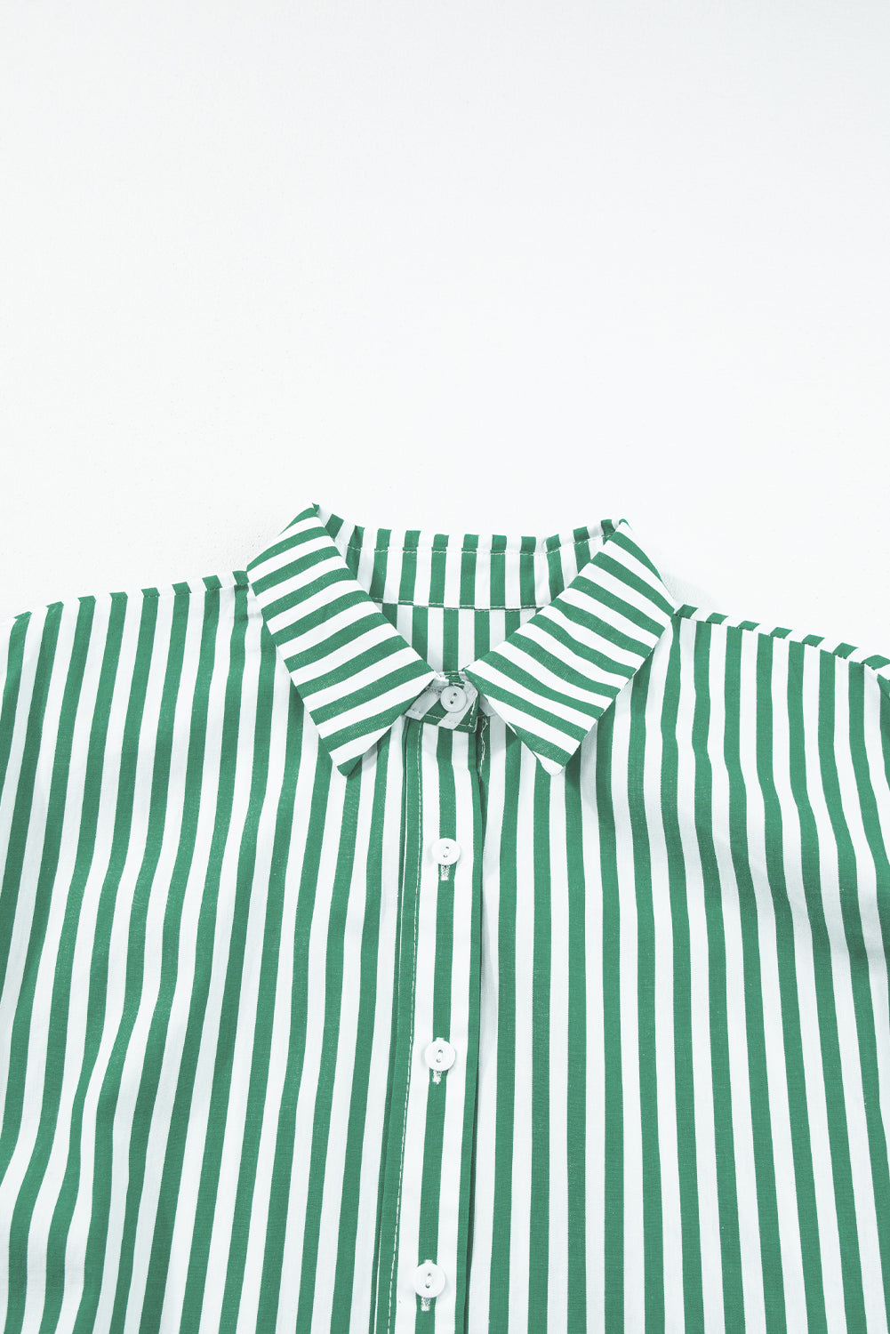 Green Stripe Dolman Sleeve Oversize Shirt