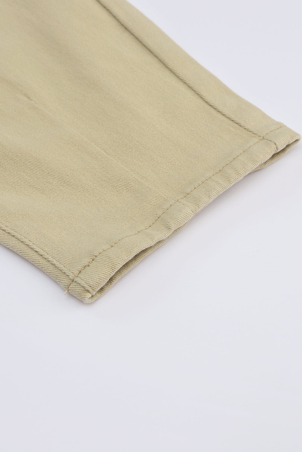 Khaki Solid High Waist Casual Pants