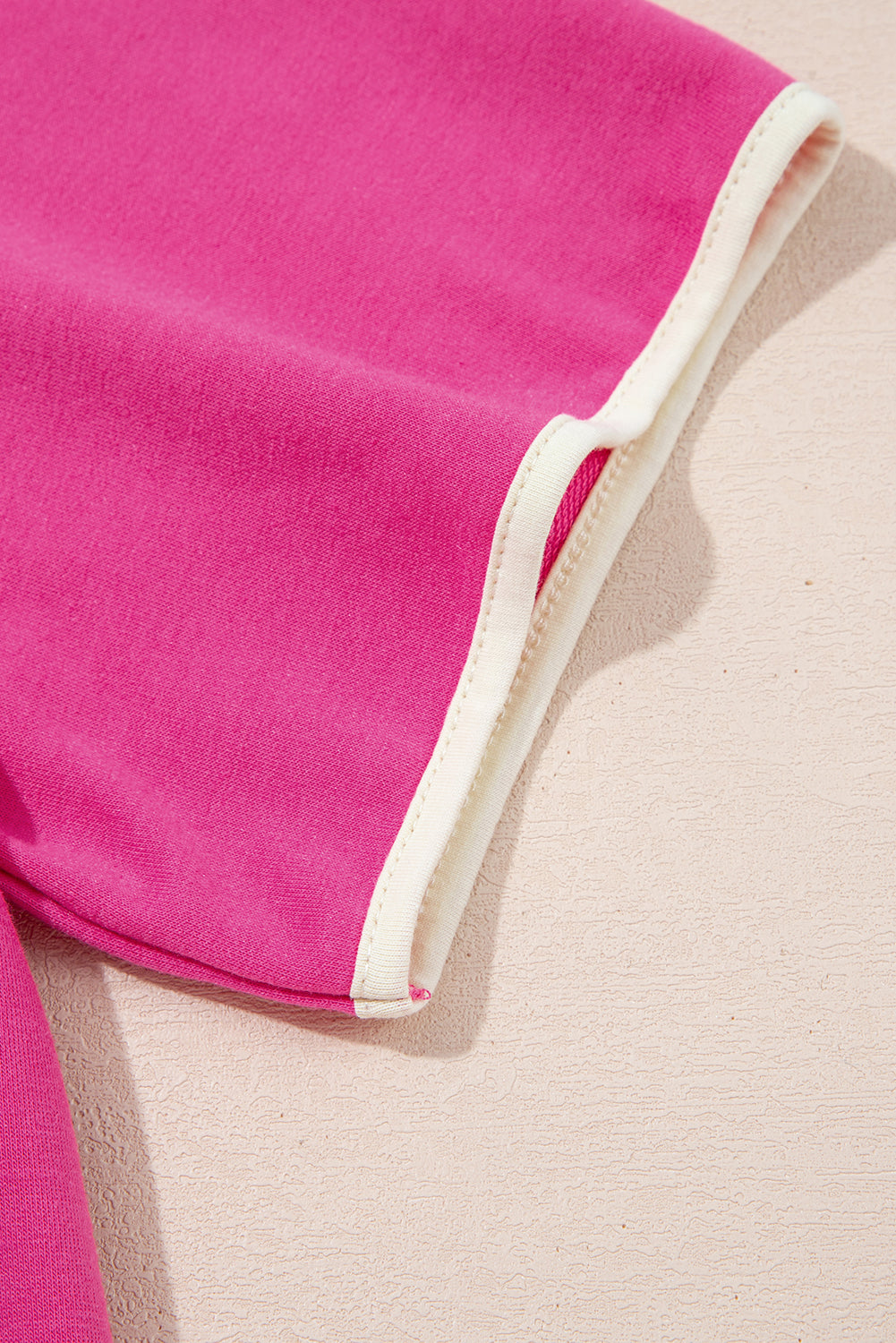 Rose Red Color block Edge Drop Shoulder T Shirt and Skirt 2Pcs Set