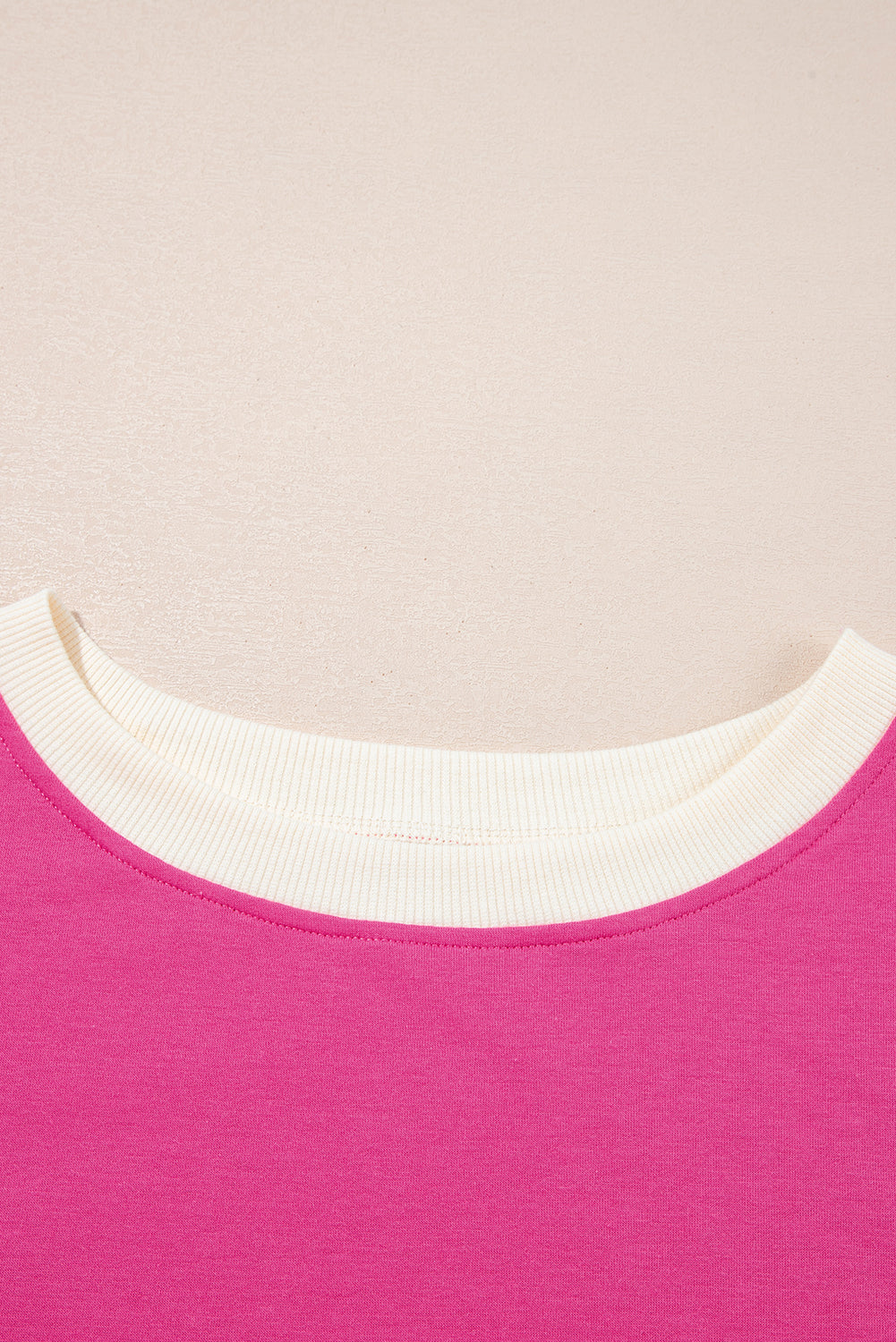 Rose Red Color block Edge Drop Shoulder T Shirt and Skirt 2Pcs Set