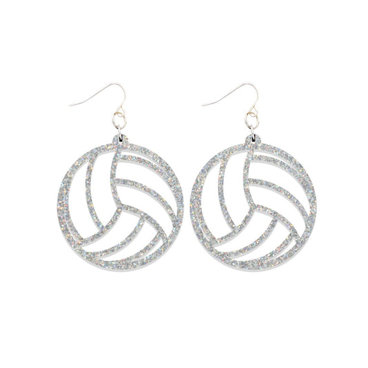 Holographic Glitter Volleyball Earrings