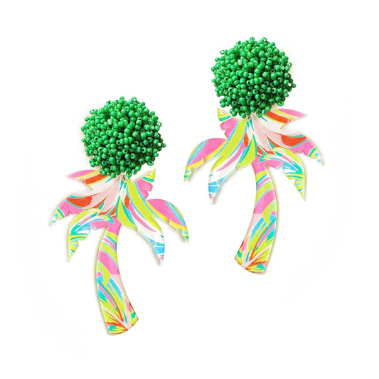 Tropical Palm Tree Earrings