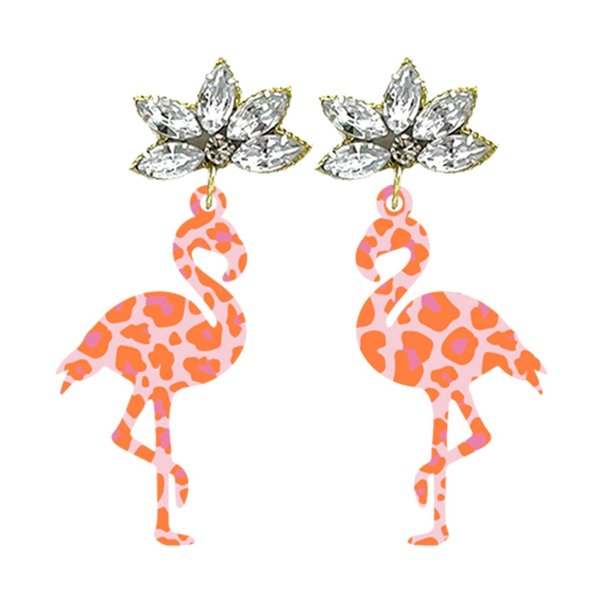 Wild Orange Flamingo Earrings