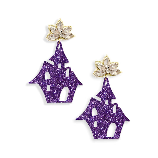 Purple Glitter Haunt It Earrings