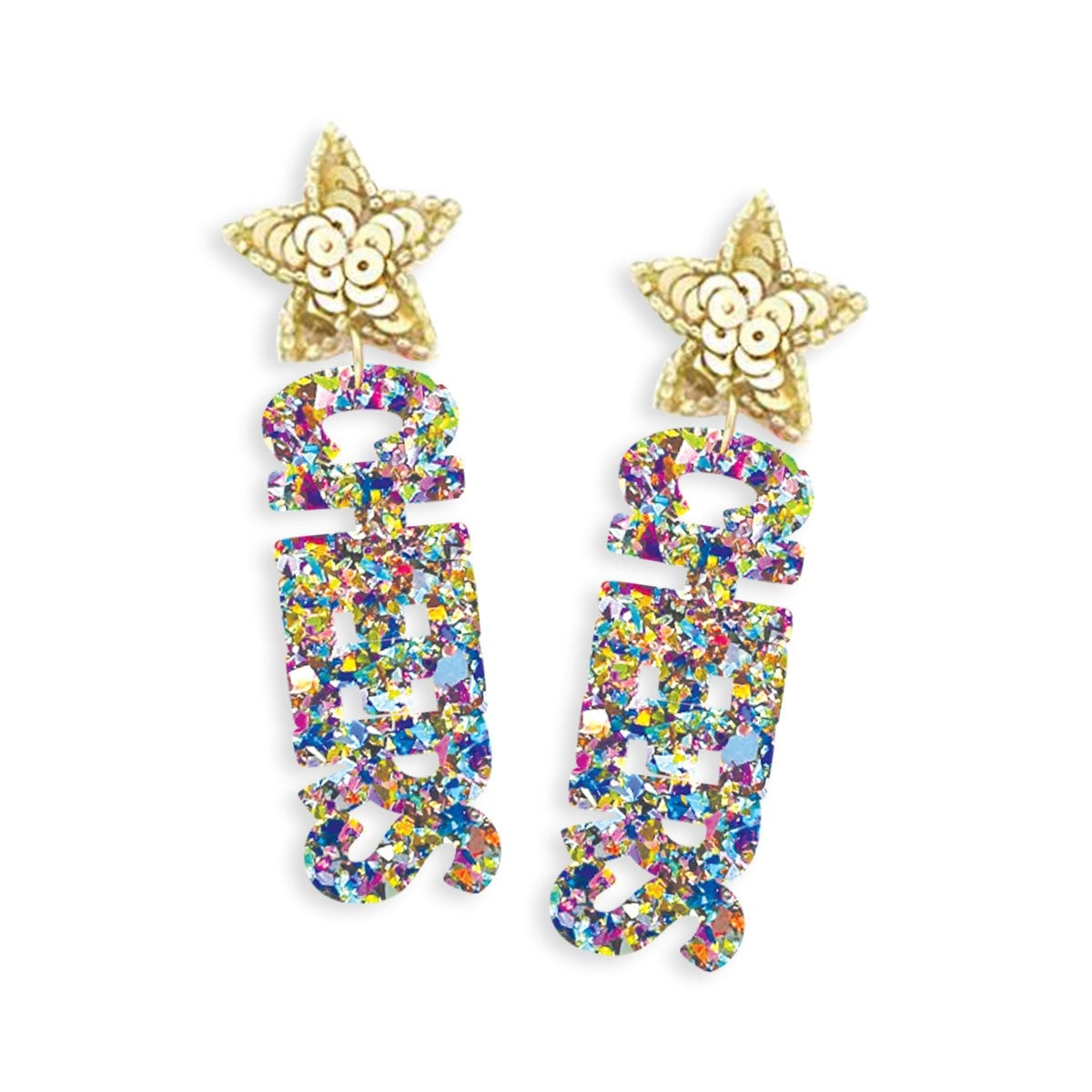 Multi Glitter Cheers Earrings