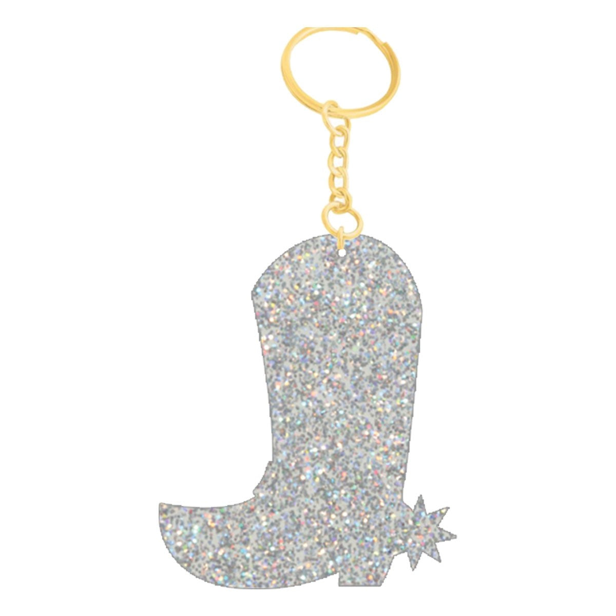 Holographic Glitter Boot Keychain