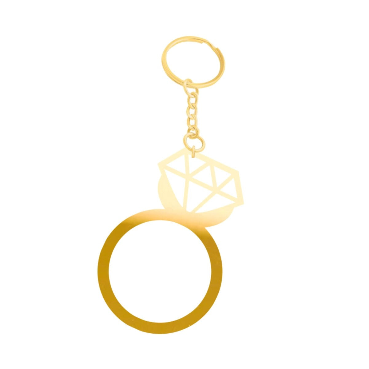 Mirrored Gold Diamond Keychain