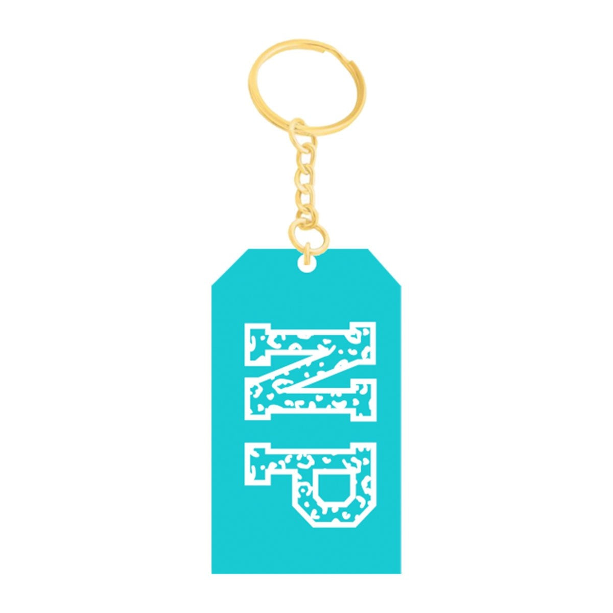 Teal & White NP Keychain