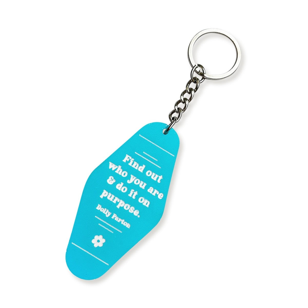 Teal & White Acrylic Do It On Purpose Keychain