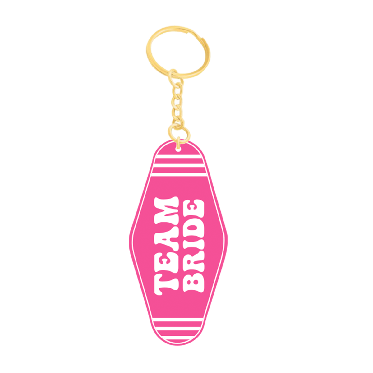 Hot Pink Team Bride Keychain