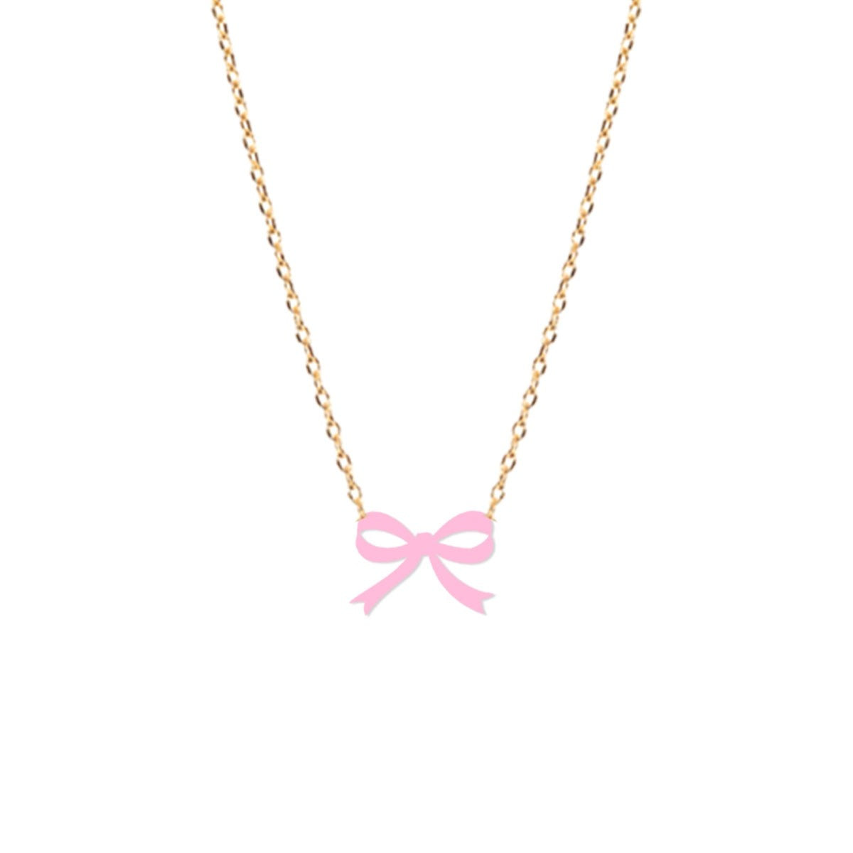 Light Pink Bow Dainty Necklace