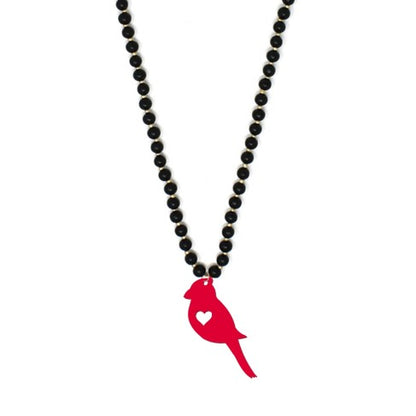 Red Cardinal Black Jennifer Necklace