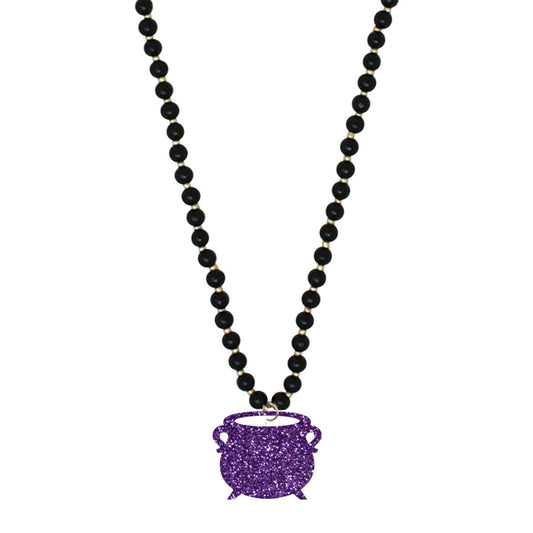 Purple Glitter Cauldron Black Jennifer Necklace