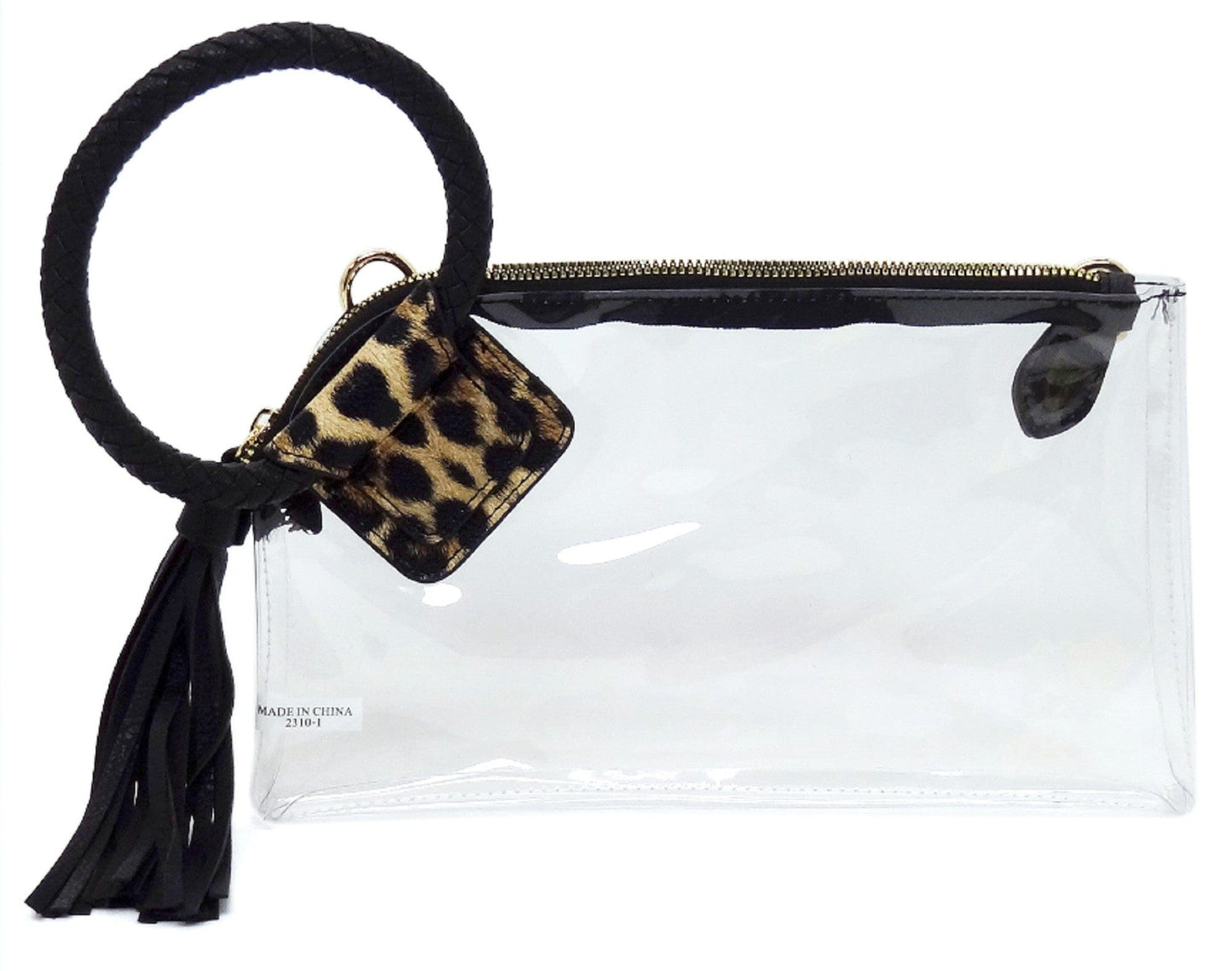 Clear Cuff Handle Tassel Wristlet Clutch & Crossbody