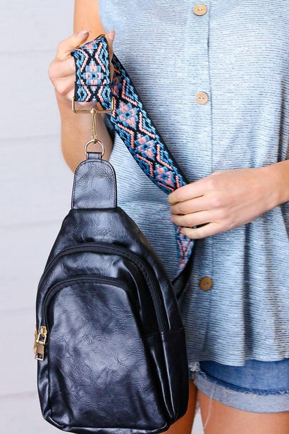 Zara Zipper Sling Bag With Boho Strap