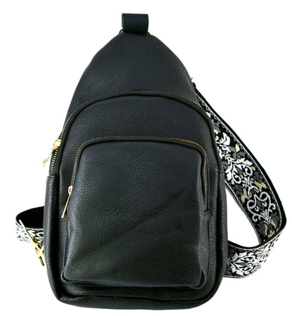 Zara Zipper Sling Bag With Boho Strap