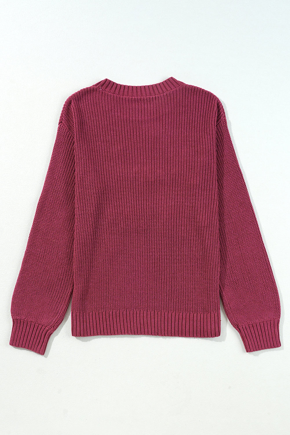 Red Sandalwood Thanks Giving Letter Graphic Crew Neck Sweater