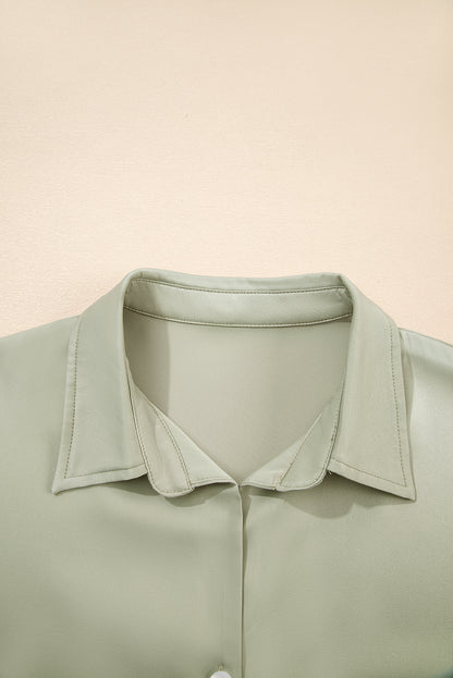 Laurel Green Buttoned Collar Shift T-shirt Mini Dress