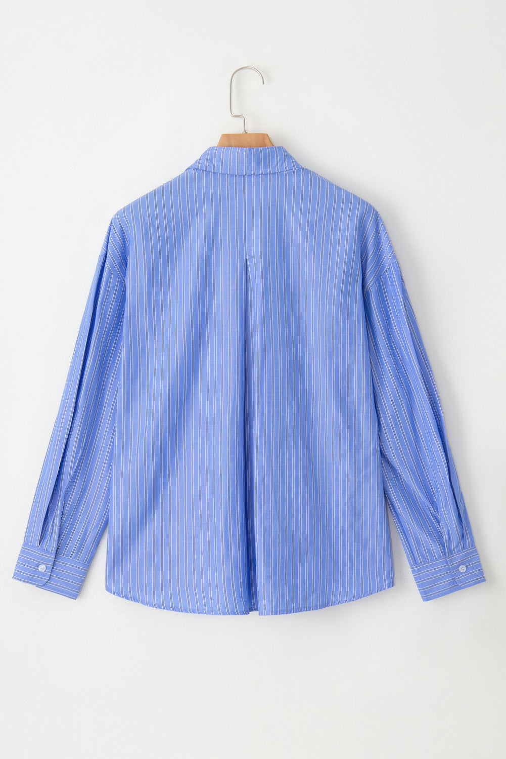 Blue Stripe Button Up Oversized Casual Shirt