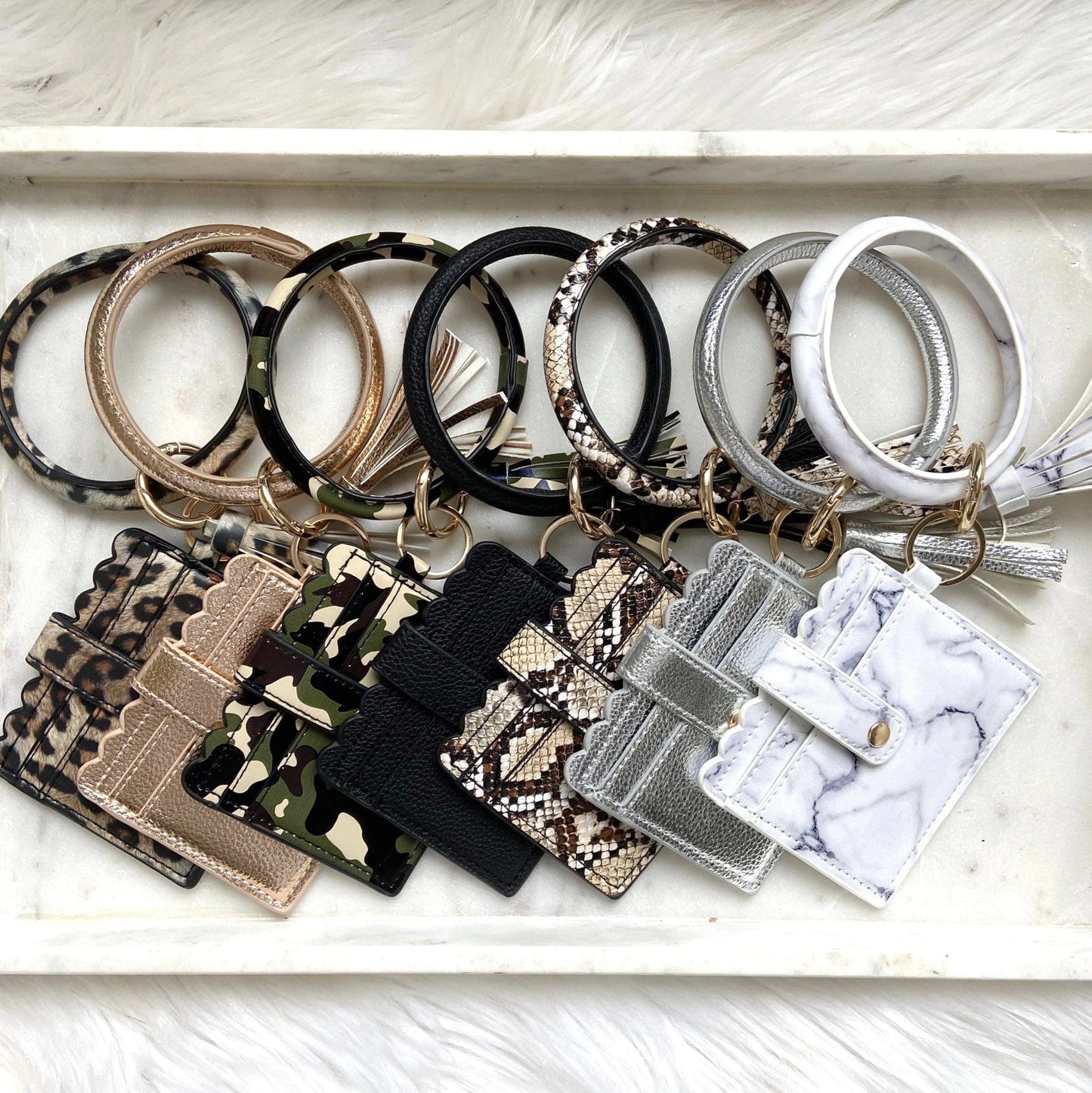 Various Pattern Bangle/Key-Chain/Wallet w/ ID Window