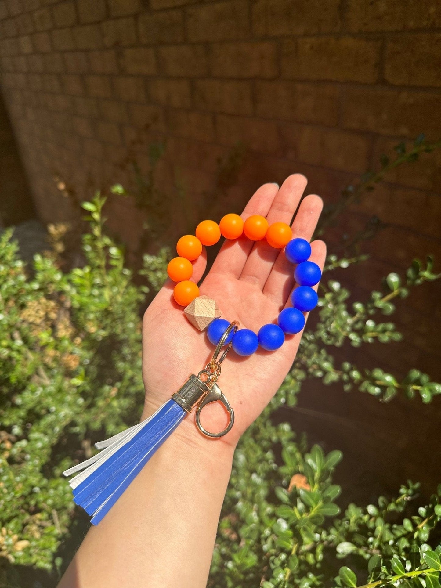 Silicone Beaded Keyring/Keychain Bracelet