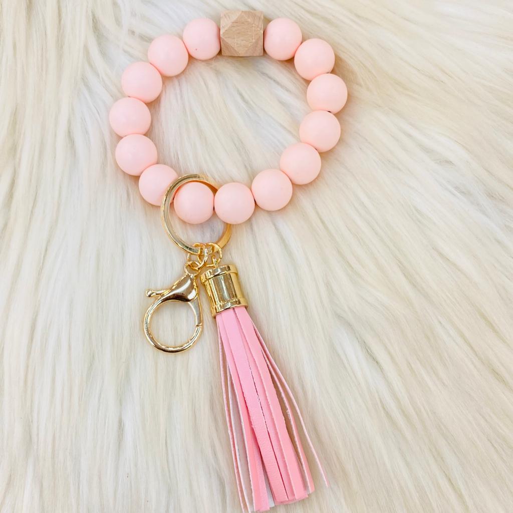 Silicone Beaded Keyring/Keychain Bracelet