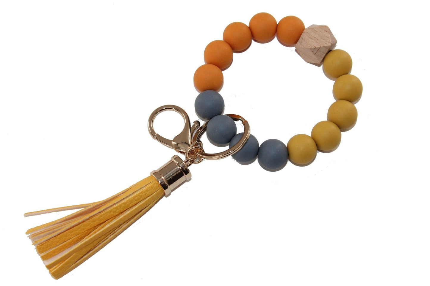 Silicone Beaded Keyring/Keychain Bracelet