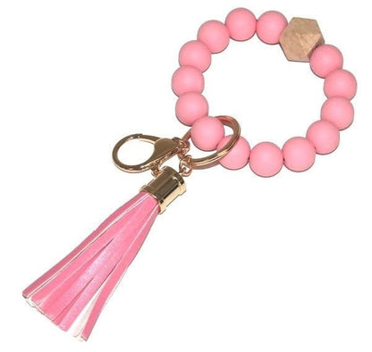 Silicone Beaded Keyring/Keychain Bracelet