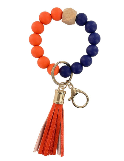 Silicone Beaded Keyring/Keychain Bracelet