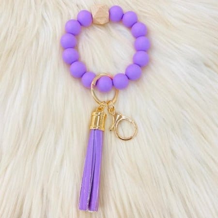 Silicone Beaded Keyring/Keychain Bracelet