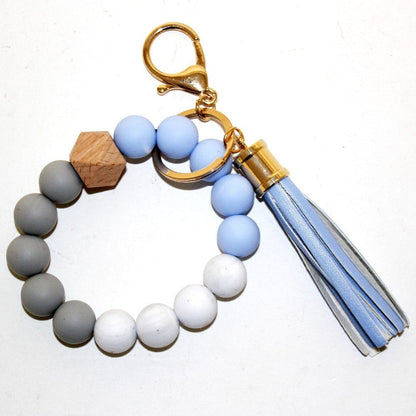 Silicone Beaded Keyring/Keychain Bracelet