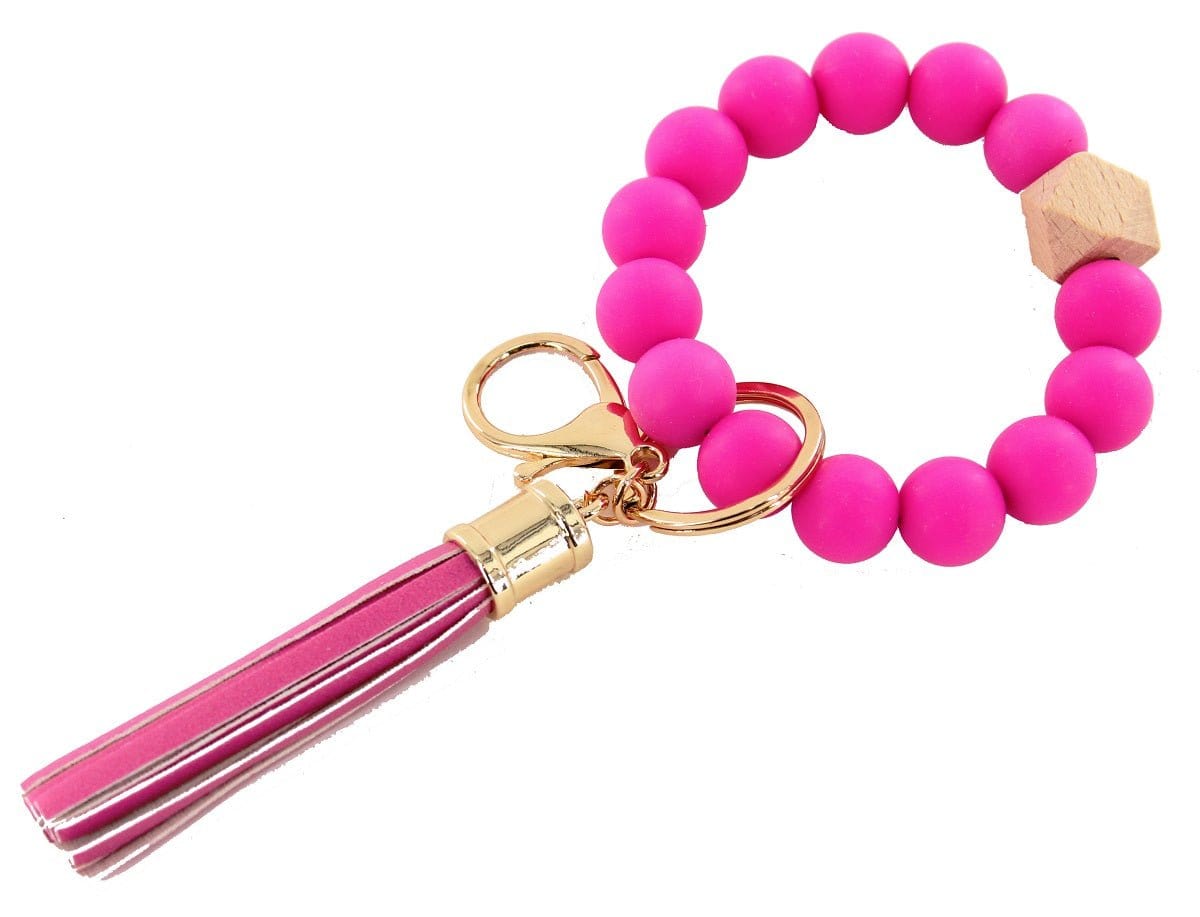 Silicone Beaded Keyring/Keychain Bracelet