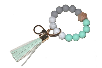 Silicone Beaded Keyring/Keychain Bracelet