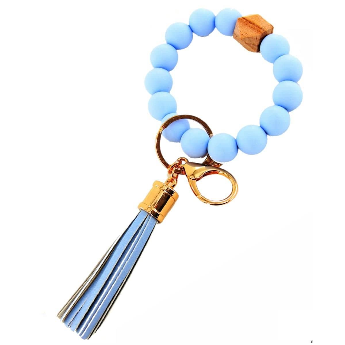 Silicone Beaded Keyring/Keychain Bracelet