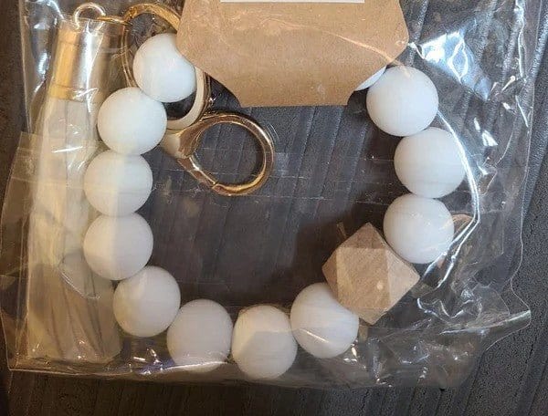 Silicone Beaded Keyring/Keychain Bracelet