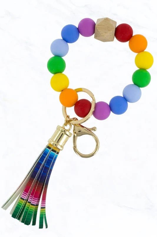 Silicone Beaded Keyring/Keychain Bracelet