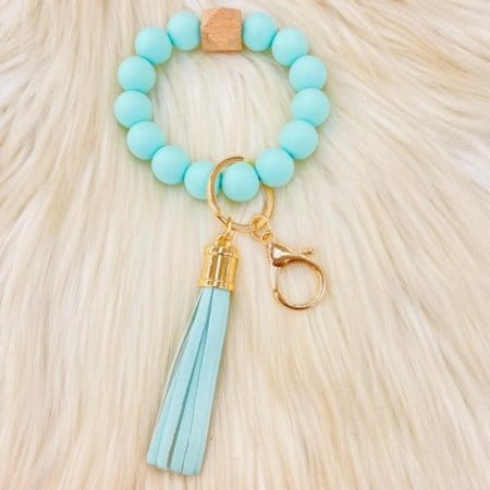 Silicone Beaded Keyring/Keychain Bracelet