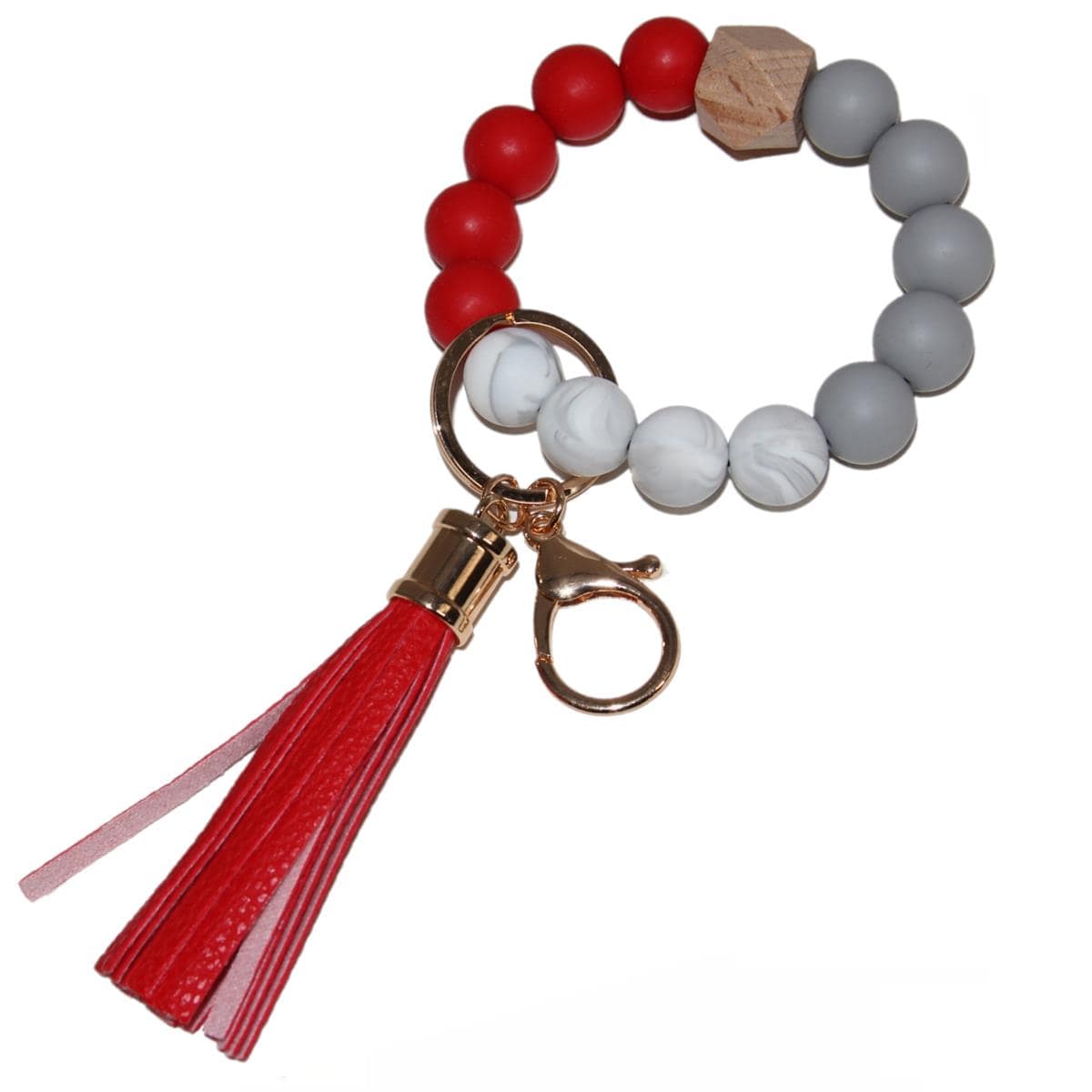 Silicone Beaded Keyring/Keychain Bracelet