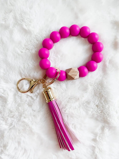 Silicone Beaded Keyring/Keychain Bracelet